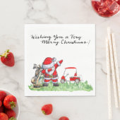 ゴルファーSanta Cluas Dabbingゴルフクリスマスパーティー スタンダードランチョンナプキン (インサイチュ)
