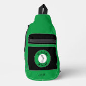 ゴルファーTeeゴルフスポーツモノグラムおもしろいブラックグリーン スリングバッグ (正面)