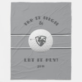 ゴルファーTee Itハイグレーモノグラムのスポーツカスタム フリースブランケット (正面)