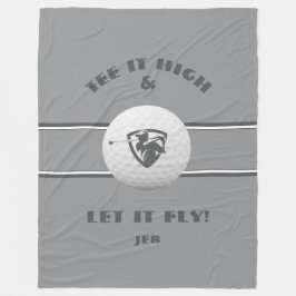ゴルファーTee Itハイグレーモノグラムのスポーツカスタム フリースブランケット