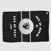 ゴルファーTee It High Sports モノグラムの Player Black ゴルフタオル (横)