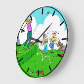 ゴルファーTee-Off，しかし、正常に。 ラージ壁時計 (傾斜)