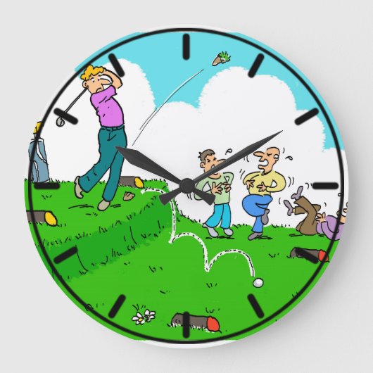 ゴルファーTee-Off，しかし、正常に。 ラージ壁時計 (正面)