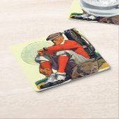 ゴルファ保ー待機 スクエアペーパーコースター (アングル)