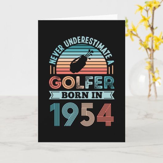 ゴルファ生まれー1954ゴルフ70番目の誕生日ギフトパパ カード (黄色い花)
