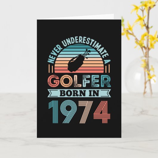 ゴルファ生まれー1974ゴルフ50番目の誕生日ギフトパパ カード (黄色い花)