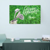 ゴルフアイアンでゴルフを楽しく引退 横断幕 (トレードショー)