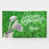 ゴルフアイアンでゴルフを楽しく引退 横断幕 (横)