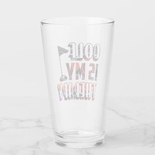 ゴルフアイズマイセラピーおもしろいタイポグラフィスポーツことわざ タンブラーグラス (裏面)