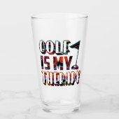 ゴルフアイズマイセラピーおもしろいタイポグラフィスポーツことわざ タンブラーグラス (正面)