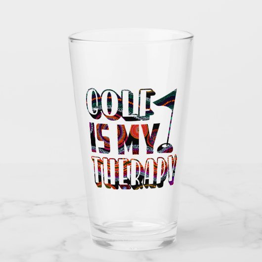 ゴルフアイズマイセラピーおもしろいタイポグラフィスポーツことわざ タンブラーグラス (正面)