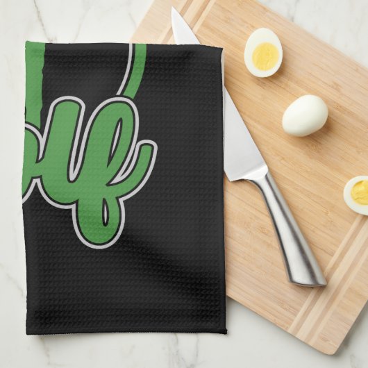 ゴルフアドパーソナライズされたネームレトロプロゴルファーSwing キッチンタオル (四つ折り)