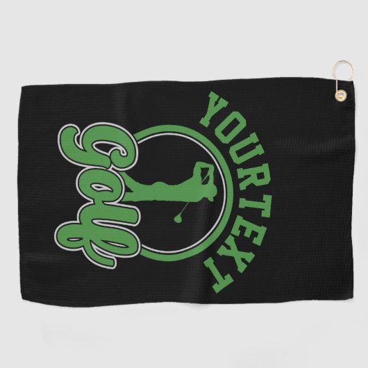 ゴルフアドパーソナライズされたネームレトロプロゴルファーSwing ゴルフタオル (横)