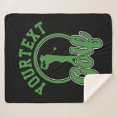 ゴルフアドパーソナライズされたネームレトロプロゴルファーSwing シェルパブランケット (正面(横))