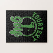 ゴルフアドパーソナライズされたネームレトロプロゴルファーSwing ジグソーパズル (横)