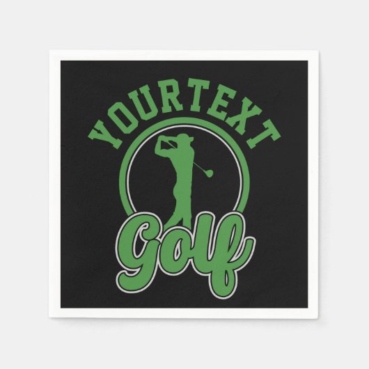 ゴルフアドパーソナライズされたネームレトロプロゴルファーSwing スタンダードカクテルナプキン (正面)