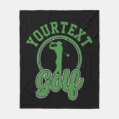 ゴルフアドパーソナライズされたネームレトロプロゴルファーSwing フリースブランケット (正面)