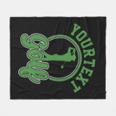 ゴルフアドパーソナライズされたネームレトロプロゴルファーSwing フリースブランケット (正面(横))