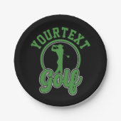 ゴルフアドパーソナライズされたネームレトロプロゴルファーSwing ペーパープレート (正面)