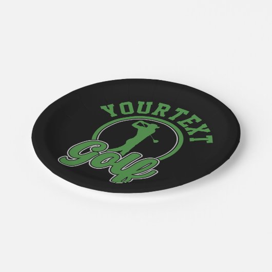 ゴルフアドパーソナライズされたネームレトロプロゴルファーSwing ペーパープレート (アングル)