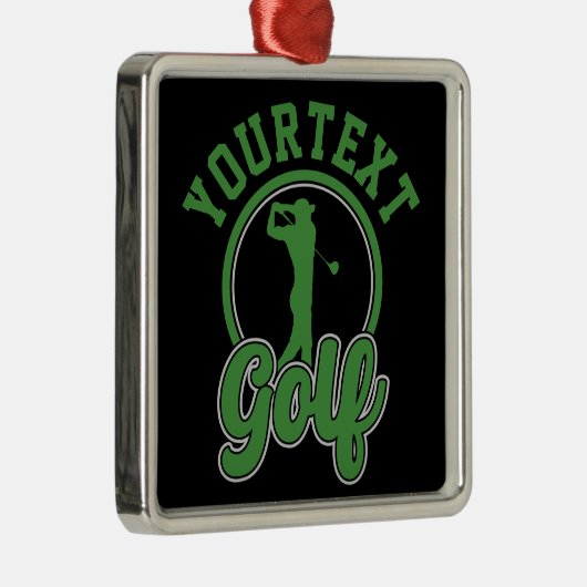 ゴルフアドパーソナライズされたネームレトロプロゴルファーSwing メタルオーナメント (右)