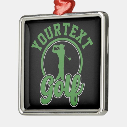 ゴルフアドパーソナライズされたネームレトロプロゴルファーSwing メタルオーナメント (左)