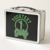 ゴルフアドパーソナライズされたネームレトロプロゴルファーSwing メタルランチボックス (正面)