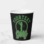 ゴルフアドパーソナライズされたネームレトロプロゴルファーSwing 紙コップ (正面)