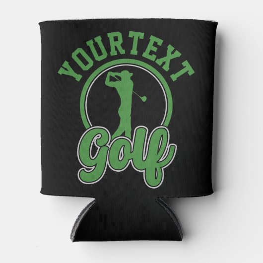 ゴルフアドパーソナライズされたネームレトロプロゴルファーSwing 缶クーラー (正面)