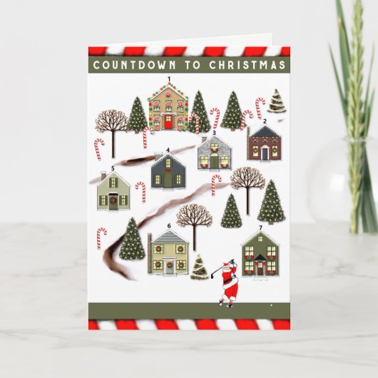 ゴルフアドベントカレンダホリデーカード シーズンカード (正面)