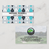 ゴルフアーガイルクラブパターン 名刺 (正面/裏面)