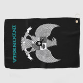 ゴルフィングインドネシアとインドネシアの紋章/国旗 ゴルフタオル (横)