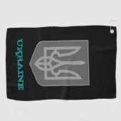 ゴルフィングウクライナとウクライナコートの腕/旗 ゴルフタオル (横)