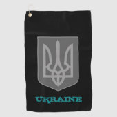 ゴルフィングウクライナとウクライナコートの腕/旗 ゴルフタオル (正面)