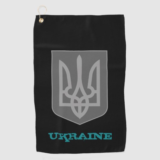 ゴルフィングウクライナとウクライナコートの腕/旗 ゴルフタオル (正面)