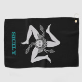 ゴルフィングシチリア&シチリアの腕のコート/フラグ ゴルフタオル (横)