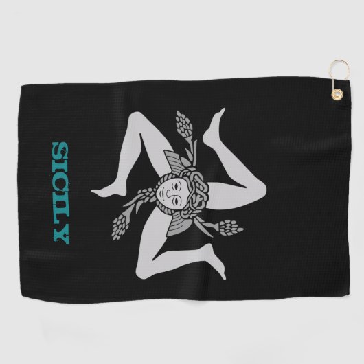 ゴルフィングシチリア&シチリアの腕のコート/フラグ ゴルフタオル (横)