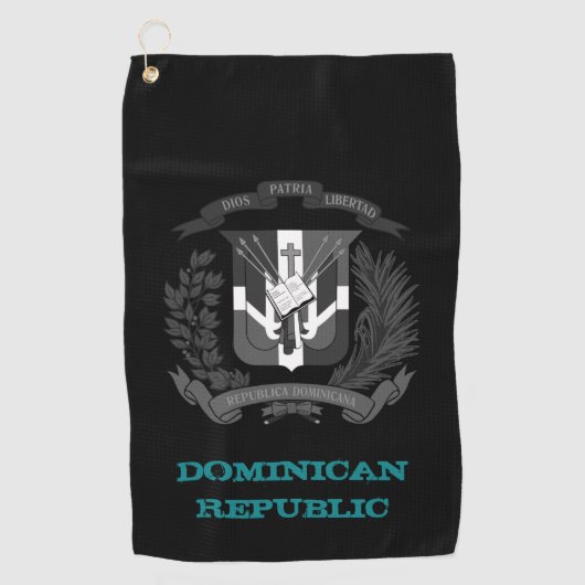 ゴルフィングドミニカ共和国の紋章 ゴルフタオル (正面)
