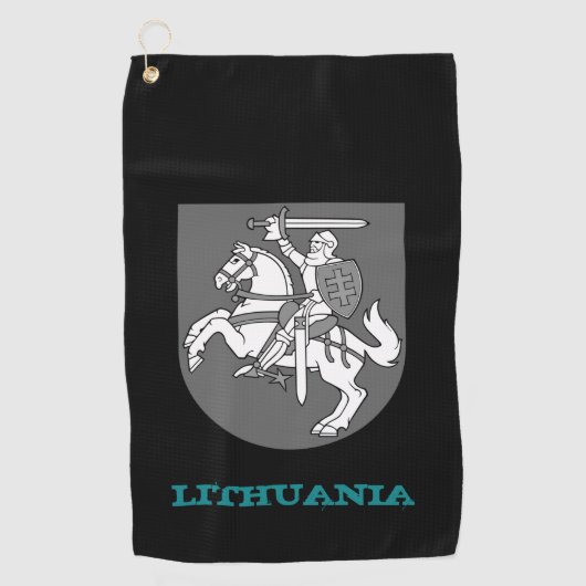 ゴルフィングリトアニアとリトアニアの紋章 ゴルフタオル (正面)