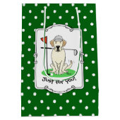 ゴルフイエローラブラドールレトリエバードッグ – かわいい ミディアムペーパーバッグ (裏面)