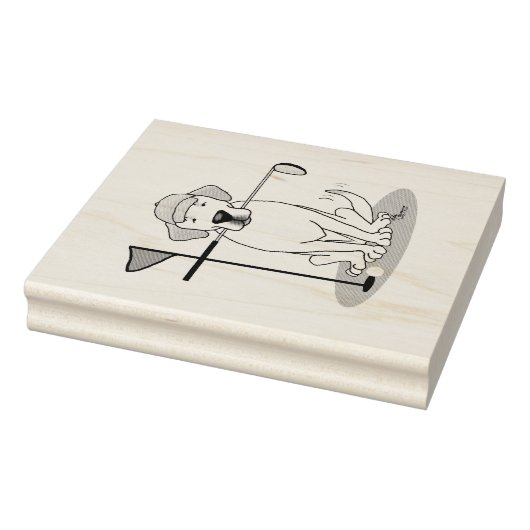 ゴルフイエローラブラドールレトリエバードッグ – かわいい ラバースタンプ (スタンプ)