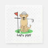 ゴルフイエローラブラドールレトリバー(yel 3)犬 – かわいい スタンダードランチョンナプキン (正面)