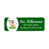 ゴルフイエローラブラドールレトリバー(yel 3)犬 – かわいい ラベル (正面)