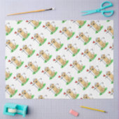 ゴルフイエローラブラドールレトリバー(yel 3)犬 – かわいい 薄葉紙 (クラフト)