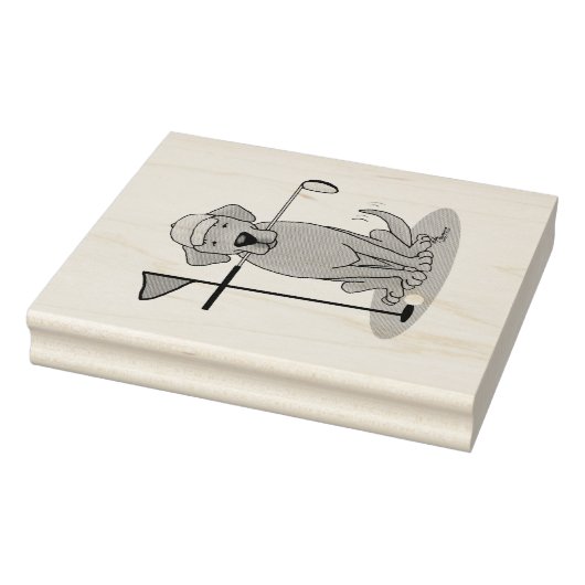 ゴルフイエローラブラドールレトリバー(yel 5)犬 – かわいい ラバースタンプ (スタンプ)