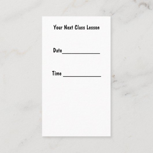 ゴルフインストラクターアポイントメントカード 名刺 (裏面)