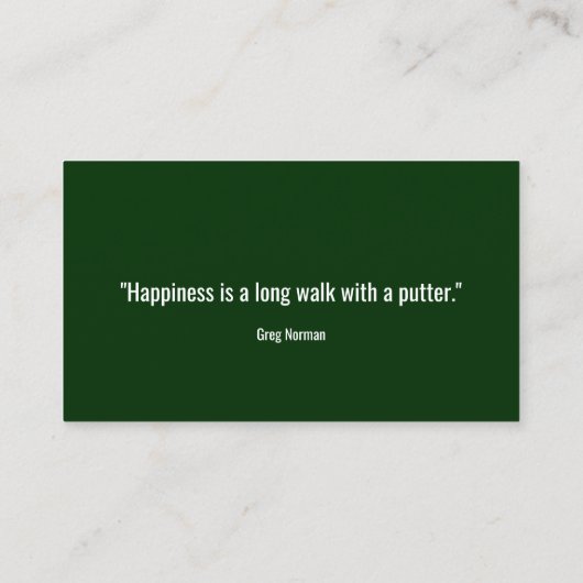 ゴルフインストラクターゴルファーのパター新デザイン 名刺 (裏面)
