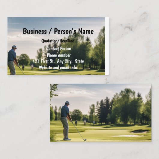 ゴルフインストラクターゴルフカスタムゴルファー事業 名刺 (正面/裏面)