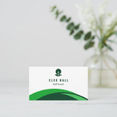 ゴルフインストラクターゴルフコーチグリーン 名刺 (スタンド正面)