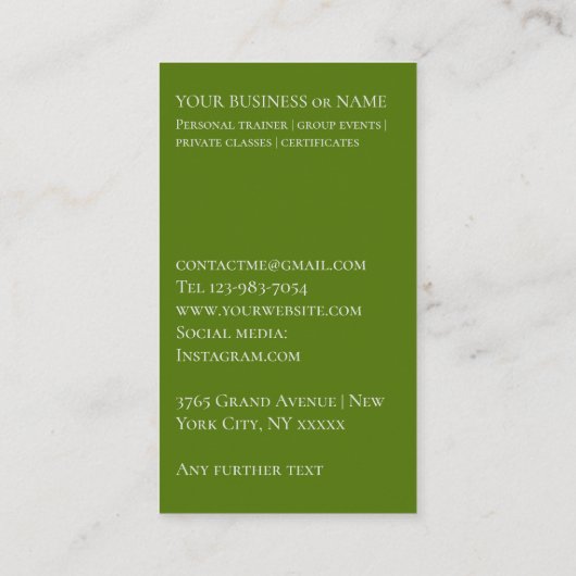 ゴルフインストラクタートレーナーコーチクラスクラブ 名刺 (裏面)